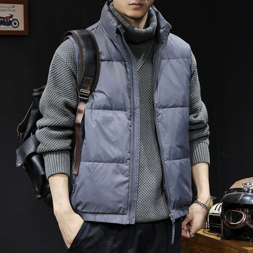 羽绒服马甲男冬季2025新款加厚保暖立领男士潮牌百搭外套大码秋冬