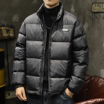 立领白鸭绒羽绒服男士冬季潮牌加厚抗寒保暖轻薄外套2025新款爆款