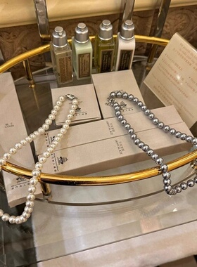 8mm贝珠项链女灰色人造珍珠项链真多麻锁骨链颈链博主fever