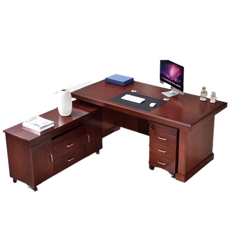 老板桌漆油贴木皮经桌大无品牌/理班台关办公P室机单位校长办公桌