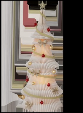 十八纸圣诞树家居创意摆件大型直播D橱窗装饰酒店商场节庆发光饰