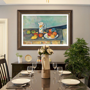 保罗塞尚油画装饰l画世界名画水果静物餐厅壁画写生水粉挂画北欧