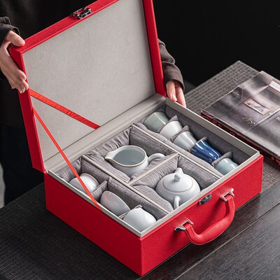 五大名窑茶具套装家用办公室轻奢A高档整套送礼陶瓷茶壶茶杯礼盒