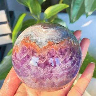 饰摆件东海水晶 天然水晶紫晶玛瑙水晶球原石打磨家居办公桌面装
