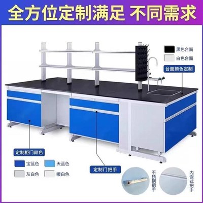 全钢实验室实验台钢木中央工作C台超净工作台实验室桌子化验台