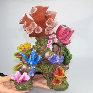 瑞麒水族仿真f珊瑚礁石造景假山贝壳假珊瑚鱼缸装饰品摆件海水缸