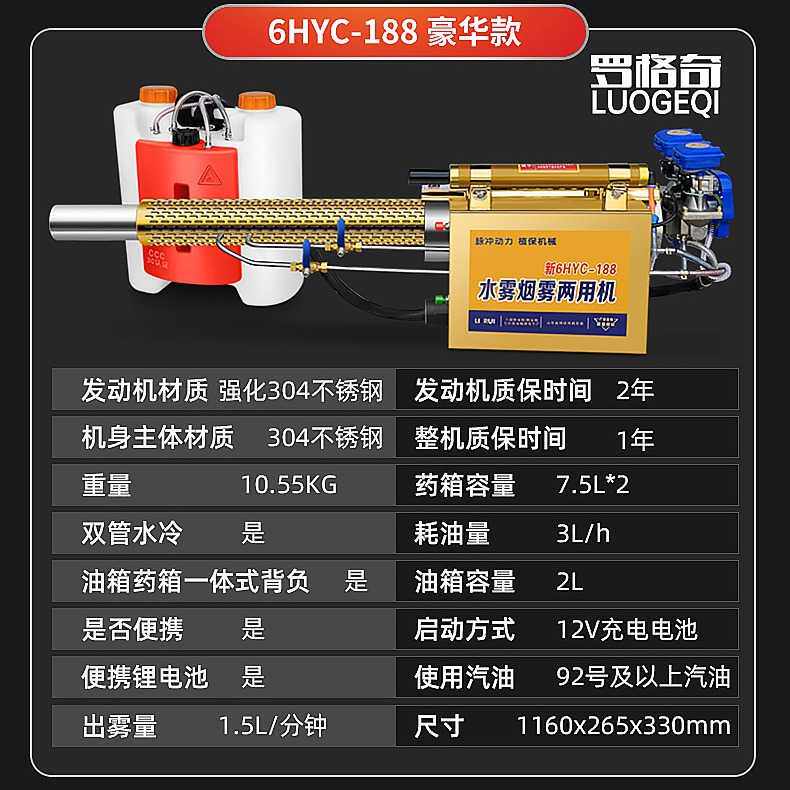 脉冲动力弥雾机农用烟雾水雾打药机农业机械加厚不锈钢管