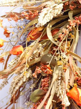 24 inch Fall Wreath Front Door Wreath GrainO Wreath Harvest