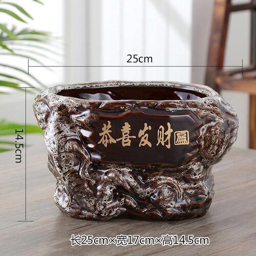 陶瓷多肉花盆迷你小号简约创意复古D个性家用桌面绿萝发财树无托