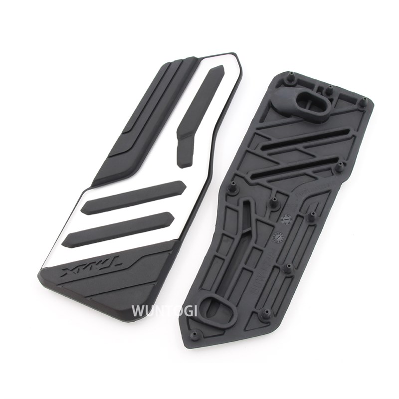 适用雅马哈 TMAX560 2022 C改装铝板橡胶脚踏板防滑脚垫 脚底踏板