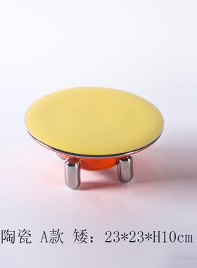 新古典现代简约彩色果p盘托盘摆件样板房酒店客厅玄关桌面陶瓷装