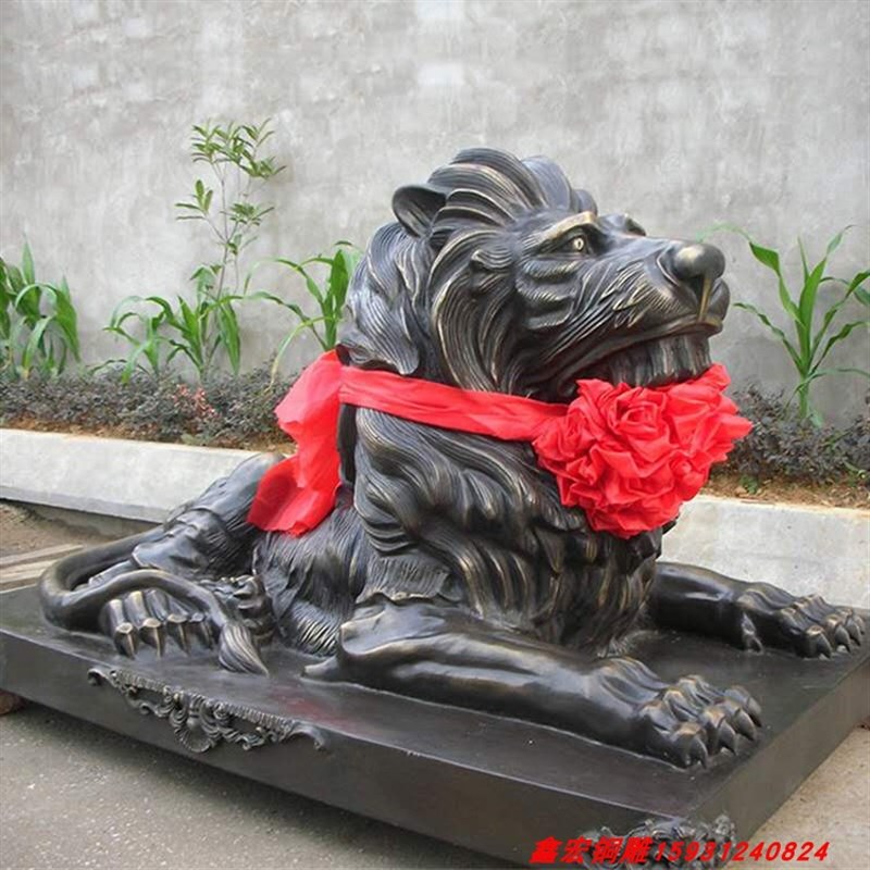 定制大型青铜故j宫狮纯铜汇丰狮铸铜飞狮中华宫门狮子动物雕塑