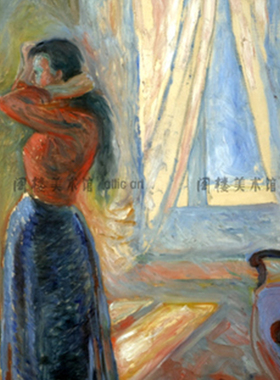 Edvard Munch 蒙克 镜子前的女人 装饰画无框S画风景 客厅书房酒