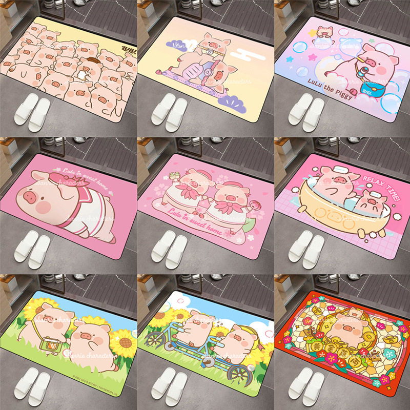 卡通动漫可爱罐头猪仔门垫 lulu the piggy硅藻泥地垫浴室防滑垫,家庭/个人清洁工具,地垫,淘宝优惠券,粉丝福利购,淘宝优惠卷