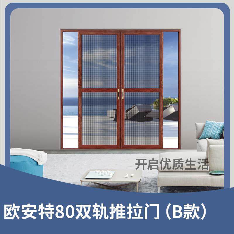 广州厂家订制双轨铝合金推拉门防盗网防蚊纱门金刚网平开纱门窗花