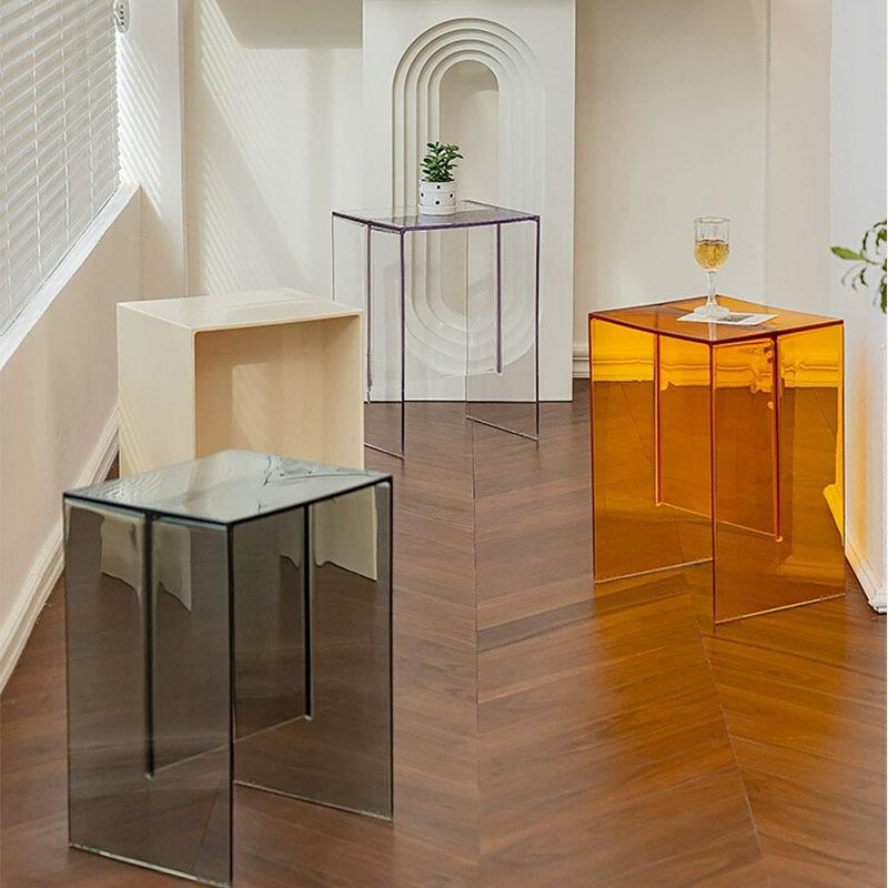 北欧亚克力小茶几客厅家用透明沙发边几简约小户型设计师角几
