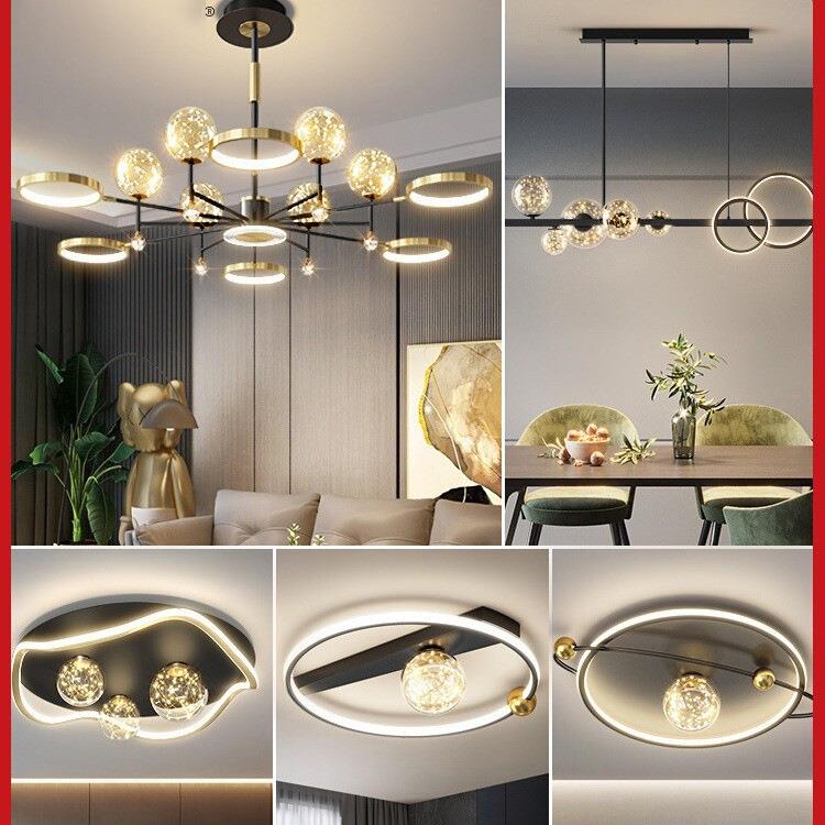 吊灯客厅灯简约现代大气2025年新款北欧网红轻奢灯具组合全屋套餐