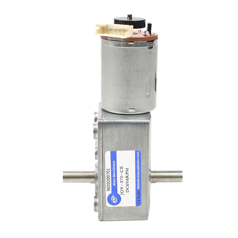 JGY-370涡轮蜗杆微型直流减速双轴电机低速小马达6v12v24v编码器