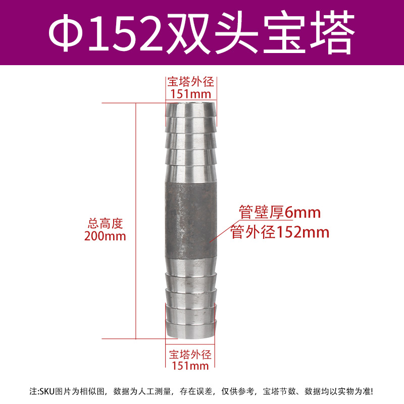 宝塔接头外丝内丝双头碳钢焊接内外螺纹水皮管软管接头2/4/6分1寸