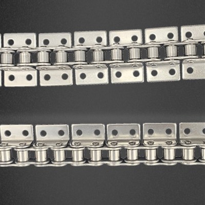 304不锈钢弯板链条 单侧单孔 双侧单孔06B08B10A12A16A 4分5分6分