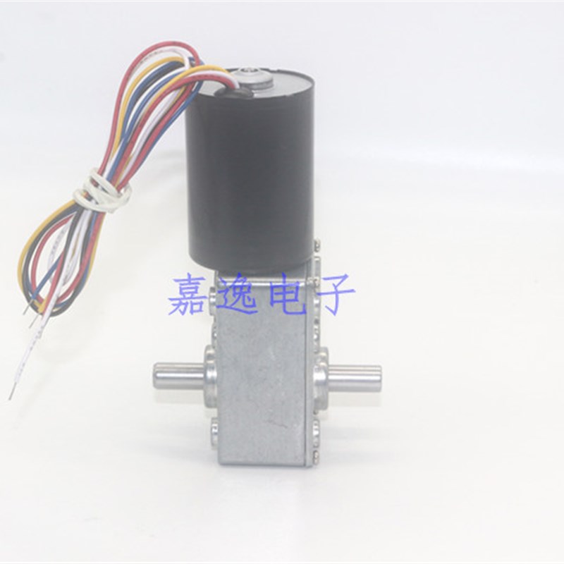 GW4058直流无刷电机 12v24v微型涡轮蜗杆减速自锁刹车 双出轴马达