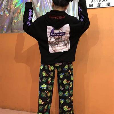 网红Retro Cartoon Printed Pants Harajuku Streetwear Pants Wo