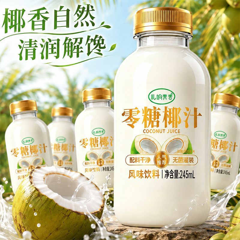 零糖椰子汁0糖生椰椰奶无糖饮料营养早餐植物蛋白饮品