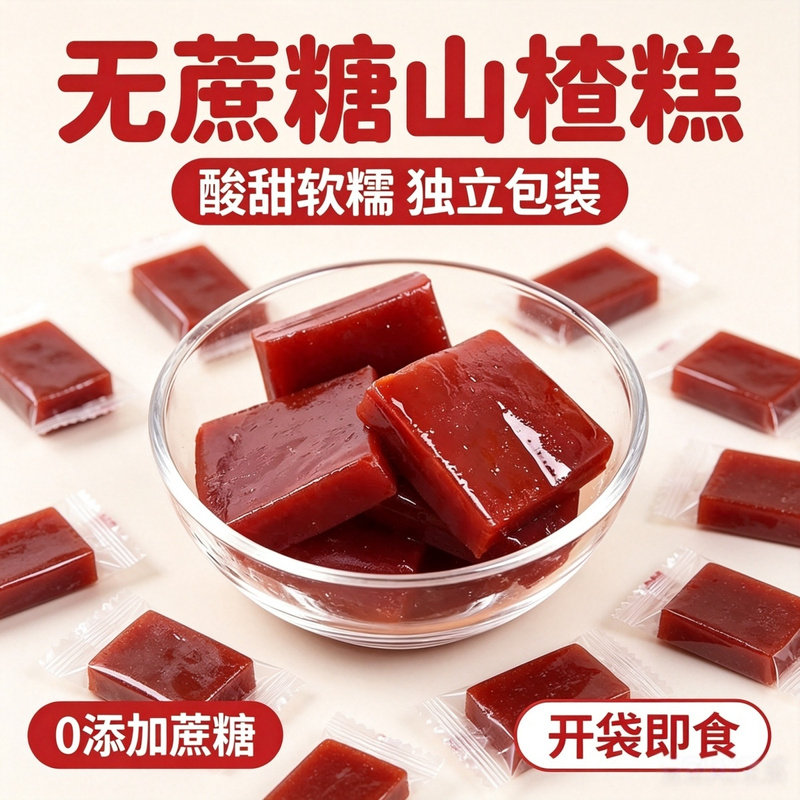 无蔗糖山楂糕果脯无添加蔗糖山楂片传统手工老式中老年人饭后零食