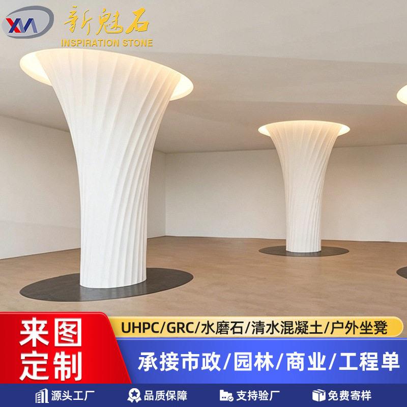 工厂定制现奢华商场机场室内背景墙艺术GRG石膏异形罗马柱