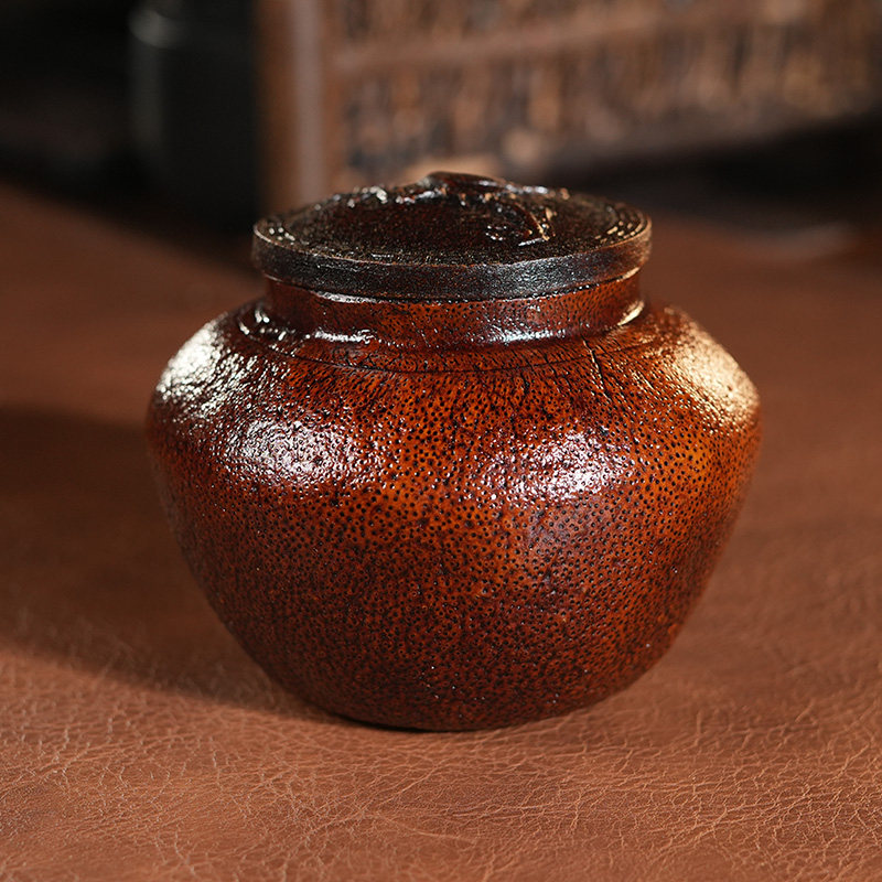 化橘红茶叶罐 柚子皮茶叶罐 天然柚子制作 茶叶储存罐存茶罐子