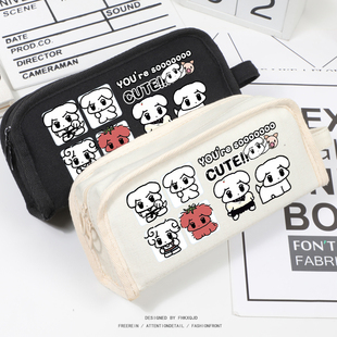 吒 Aespa金玟庭金冬天咖喱狗周边粉丝应援礼物学生笔袋文具收纳包