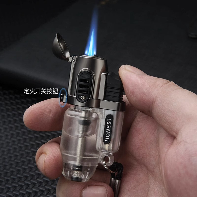 百诚充气打火机防风迷你小喷枪直冲蓝焰定火点艾灸点蚊香户外便携