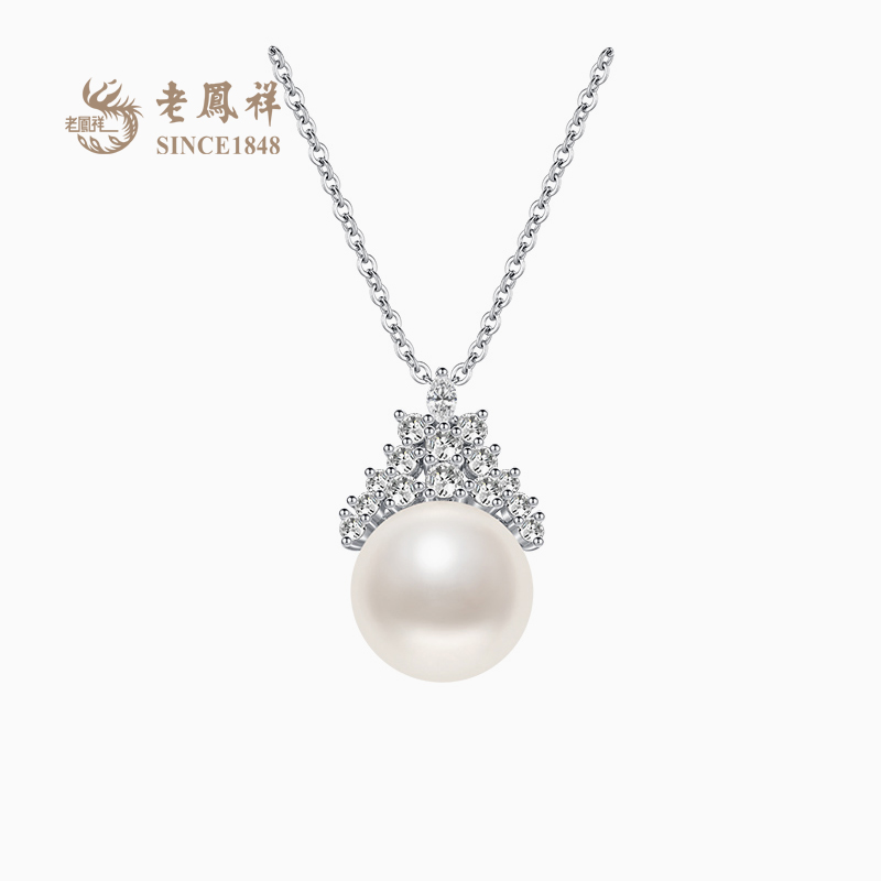 老凤祥官方淡水珍珠项链S925银扁圆冰雪皇后珍珠颈链高级感礼物