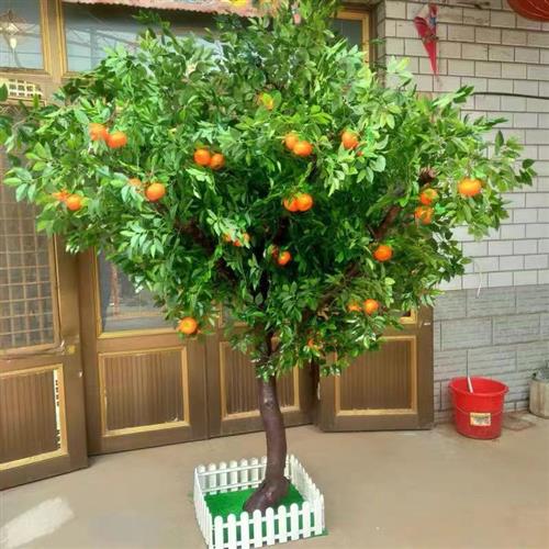 仿真桔子树假树各种仿真植物造型树客厅玄关商场