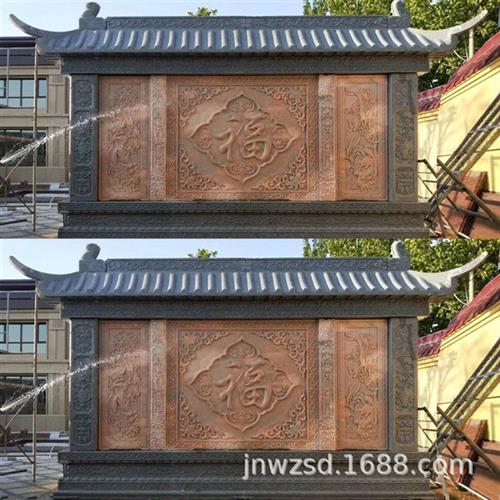 别墅大门屏风墙图片大全商场砂岩壁画价格庭院石刻屏风生产厂家