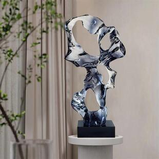 新中式透明太湖石摆件树脂雕塑大玄关电视柜旁客厅家居艺术装饰品