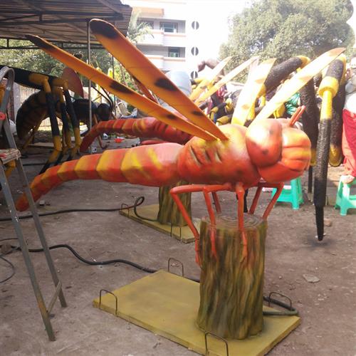 仿真大型电动密峰可动发声昆虫动物蜻蜓模型摆件硅胶软体材质厂家