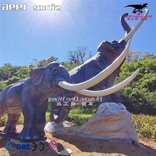 大型机械电动硅胶黄河古象模型摆件仿真大象仿真动物玩具景区模型图片