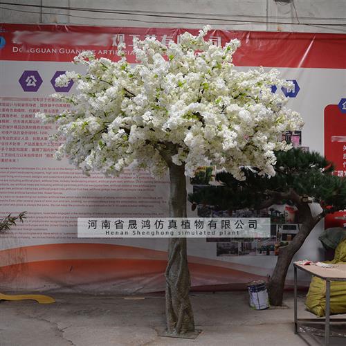 大型白色樱花树玻璃钢仿真树假树人造樱花树加密樱花枝仿真桃花树