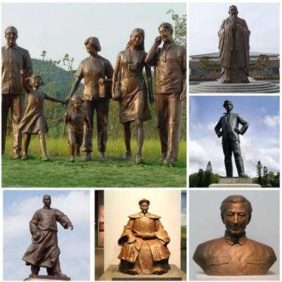 铸铜人物铜像定制大型玻璃钢雕塑真人肖像校园文化头像定制厂家