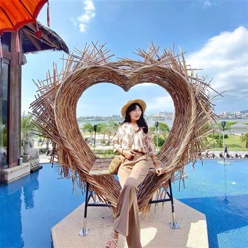 网红鸟巢打卡鹰蝴蝶翅膀景区民宿吊椅景观悬挂秋千婚纱拍照道具