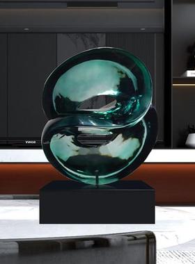 家居客厅抽象摆件玄关电视柜桌面铂晶透明树脂简约艺术雕塑装饰品