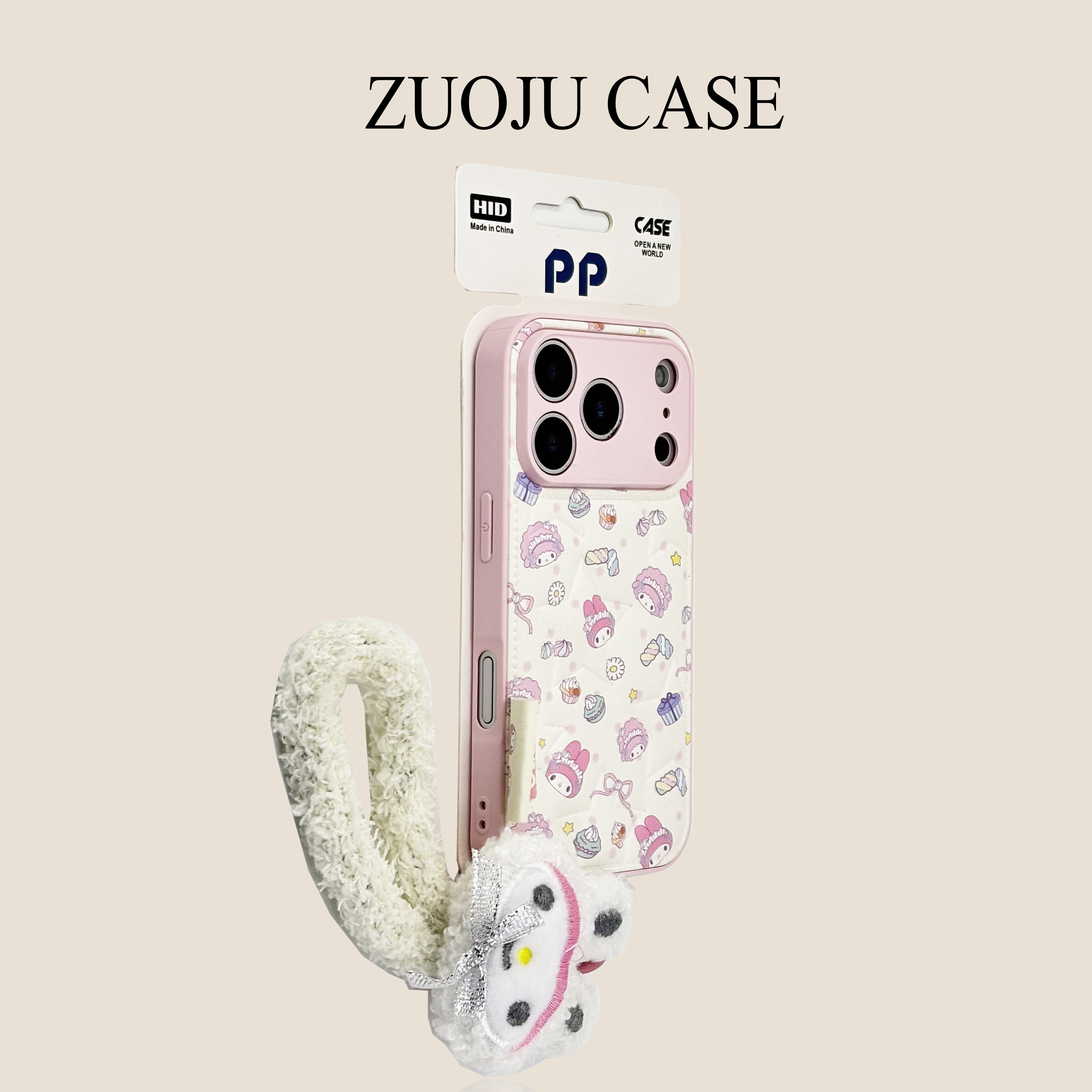 粉皮质甜品波点美乐蒂挂绳苹果17手机壳新款iphone17promax全包苹果16ProMax小众苹果15pro防摔女款14p保护套