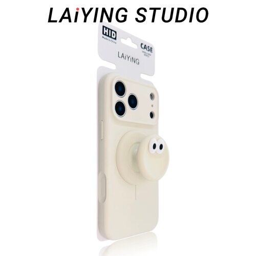 [趣味搞怪磁吸支架]适用苹果17promax手机壳新款白色液态硅胶iphone17磁吸支架16promax全包15pro防摔保护套