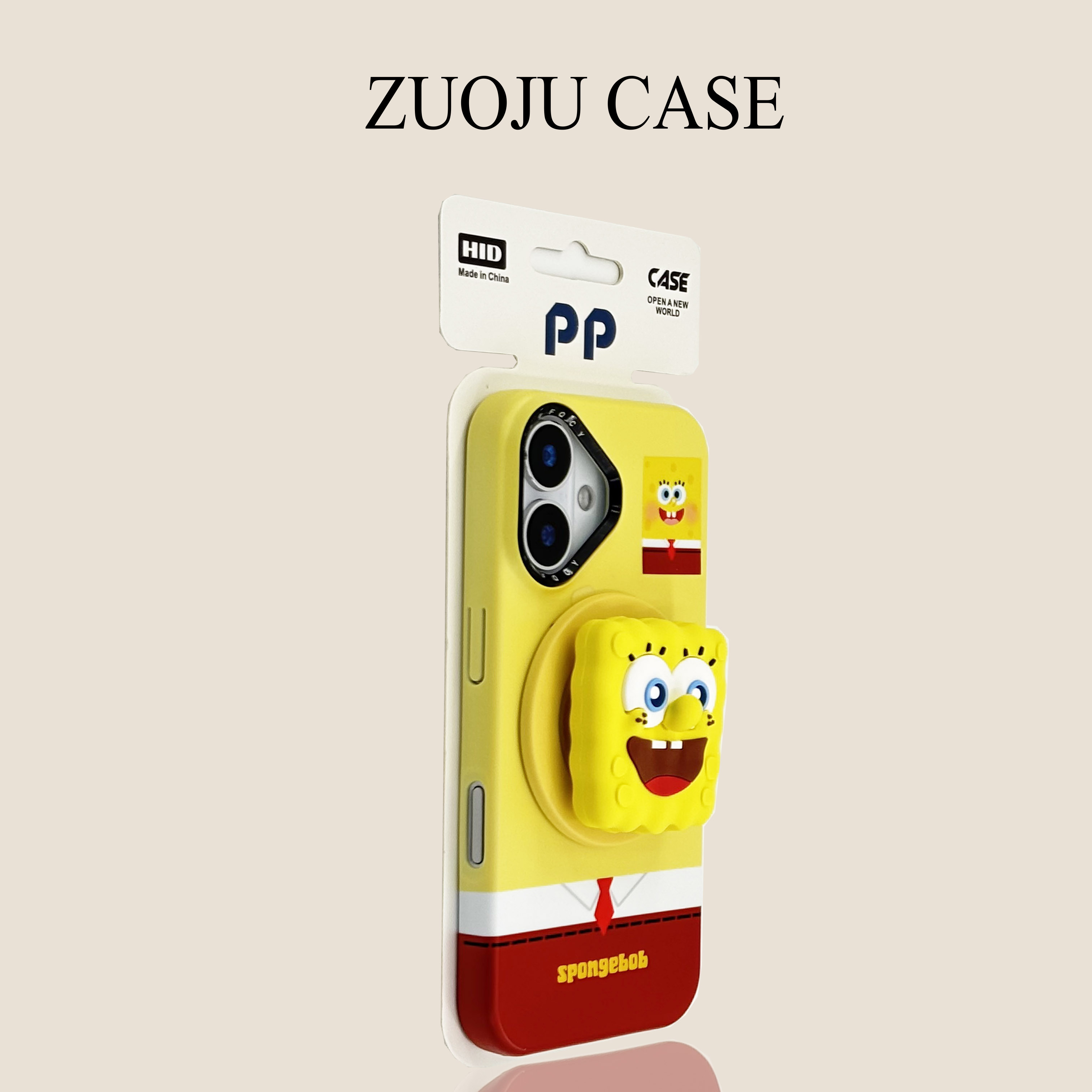 黄底海绵宝宝磁吸支架适用苹果17手机壳新款iphone17promax菲林硬壳苹果16promax苹果15pro全包防摔13女款14