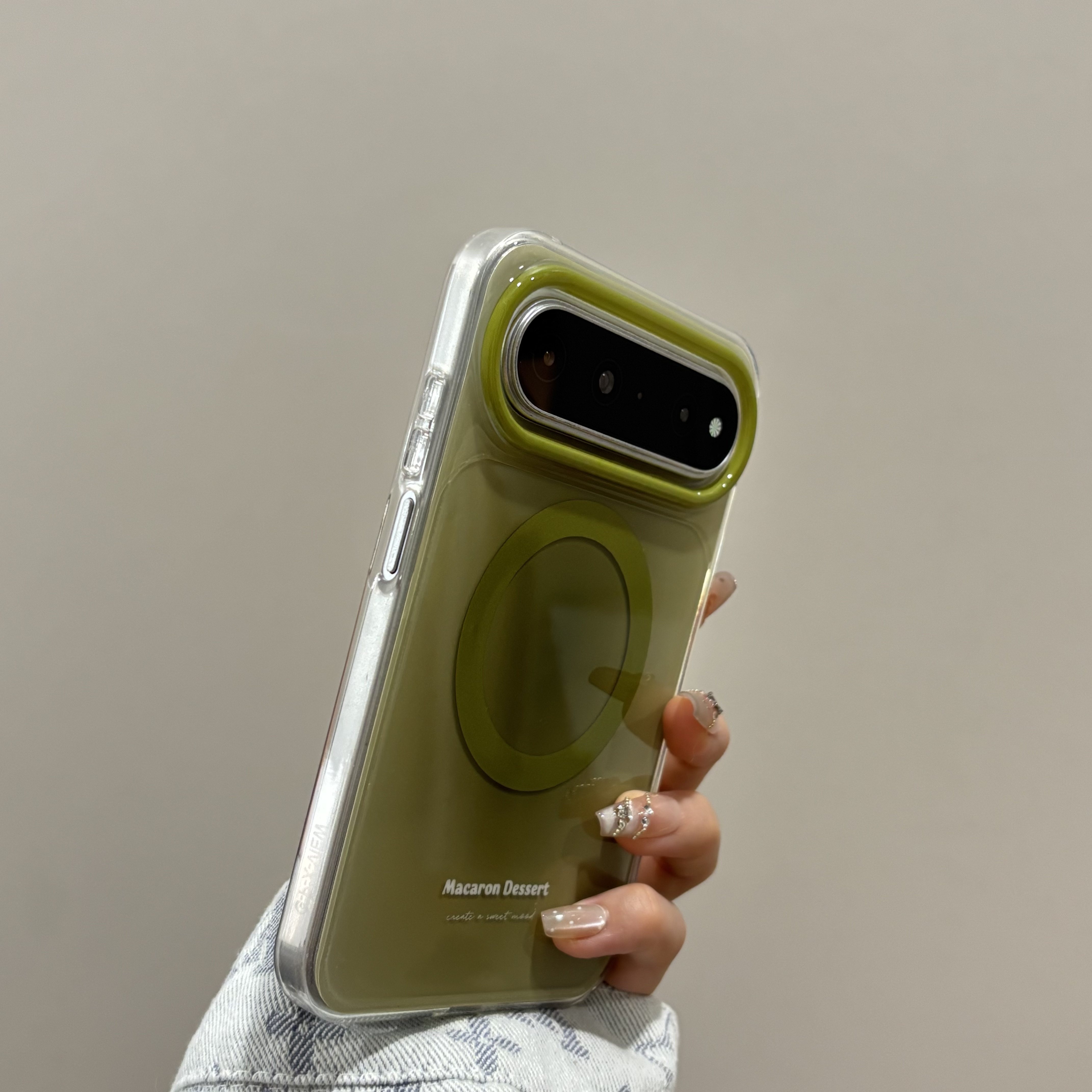 ins抹茶绿椭圆晕染适用华为PuraXview手机壳新款渐变色磁吸华为Pura x view阔直板保护套Pura X View高级全包