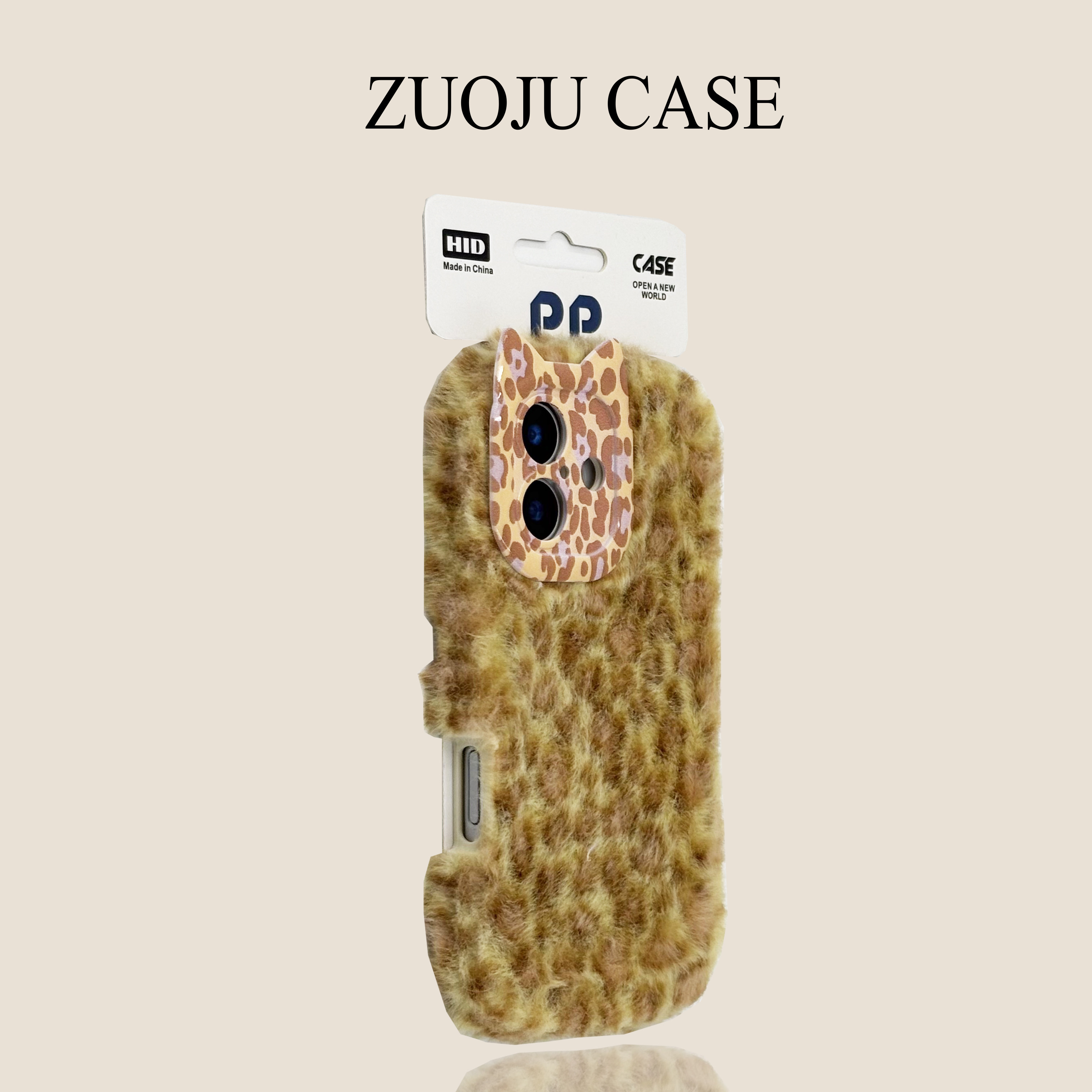 猫耳镜头豹纹棕色毛绒苹果17手机壳新款iphone17promax秋冬款苹果16ProMax高级苹果15pro防摔女款14pm保护套