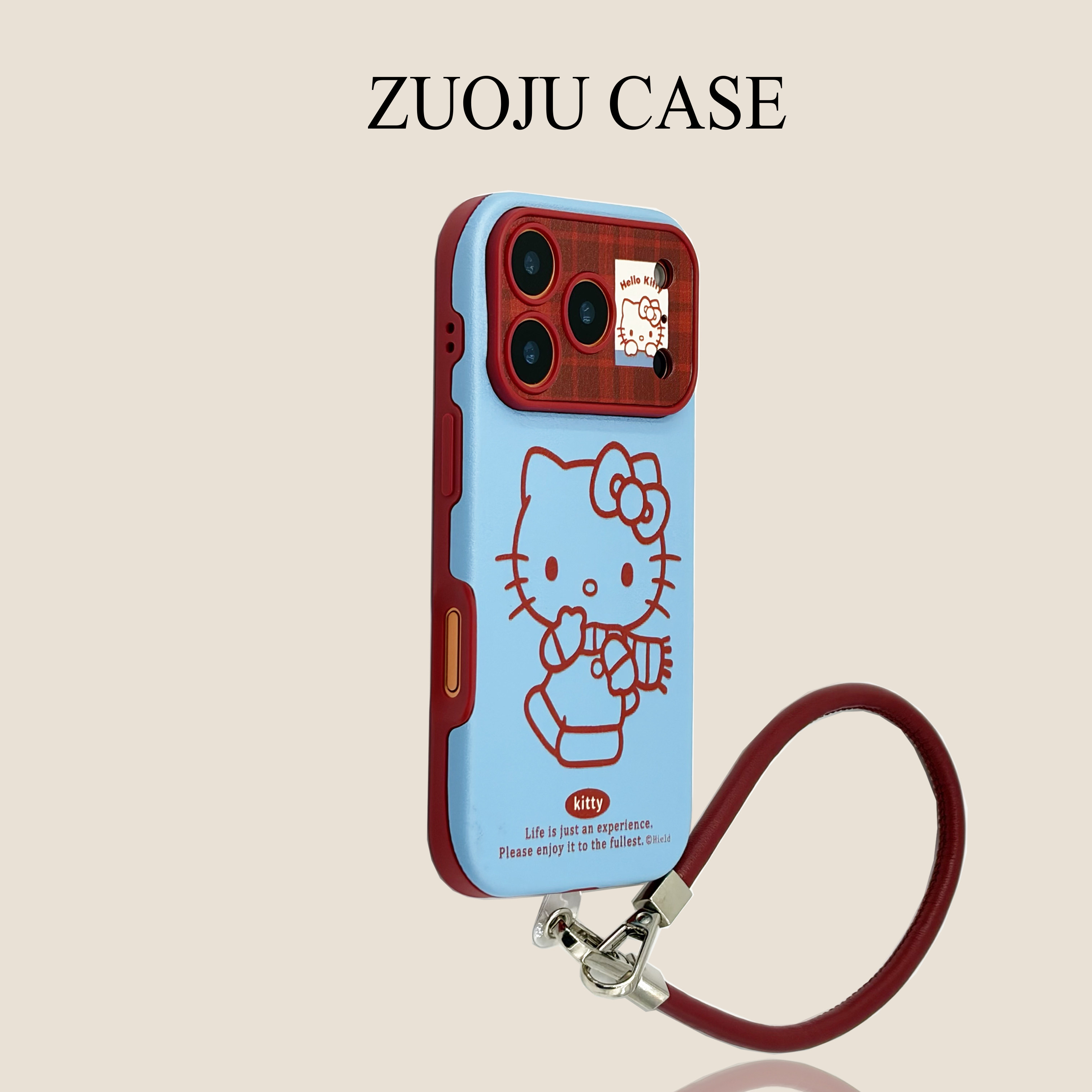 蓝底贴皮-红线条KT猫挂绳苹果17手机壳新款iphone17promax全包苹果16ProMax小众苹果15pro防摔女14pro保护套,3C数码配件,手机保护套/壳,淘宝优惠券,粉丝福利购,淘宝优惠卷