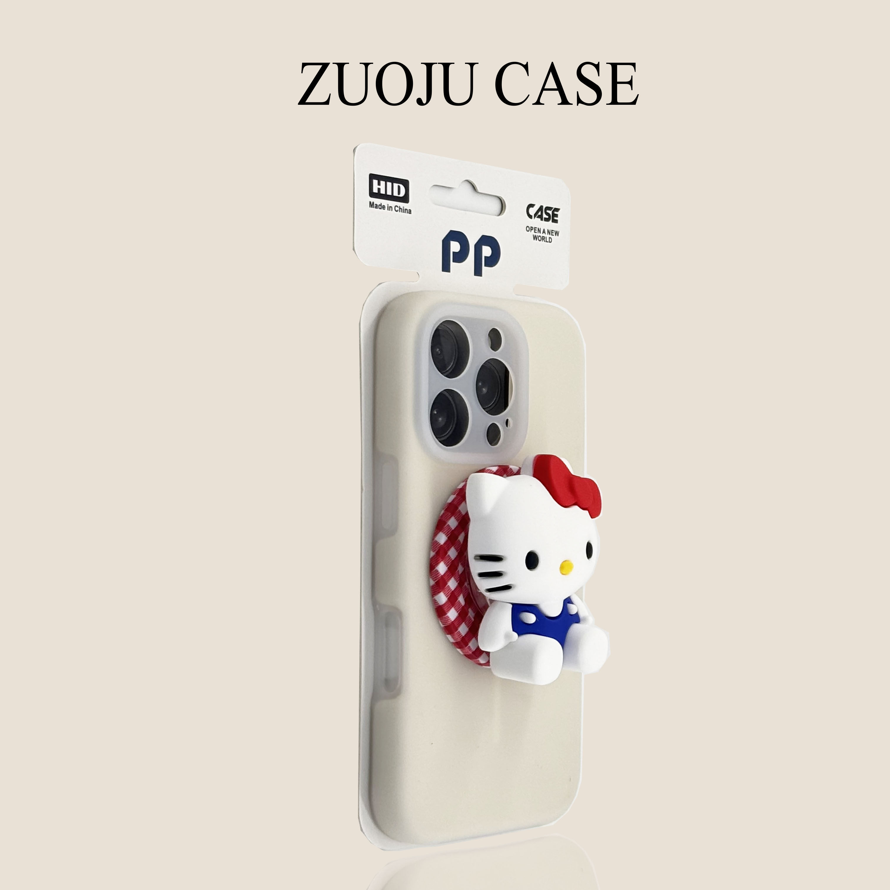 古董白果冻液态硅胶KT猫磁吸支架适用苹果17手机壳新款iphon