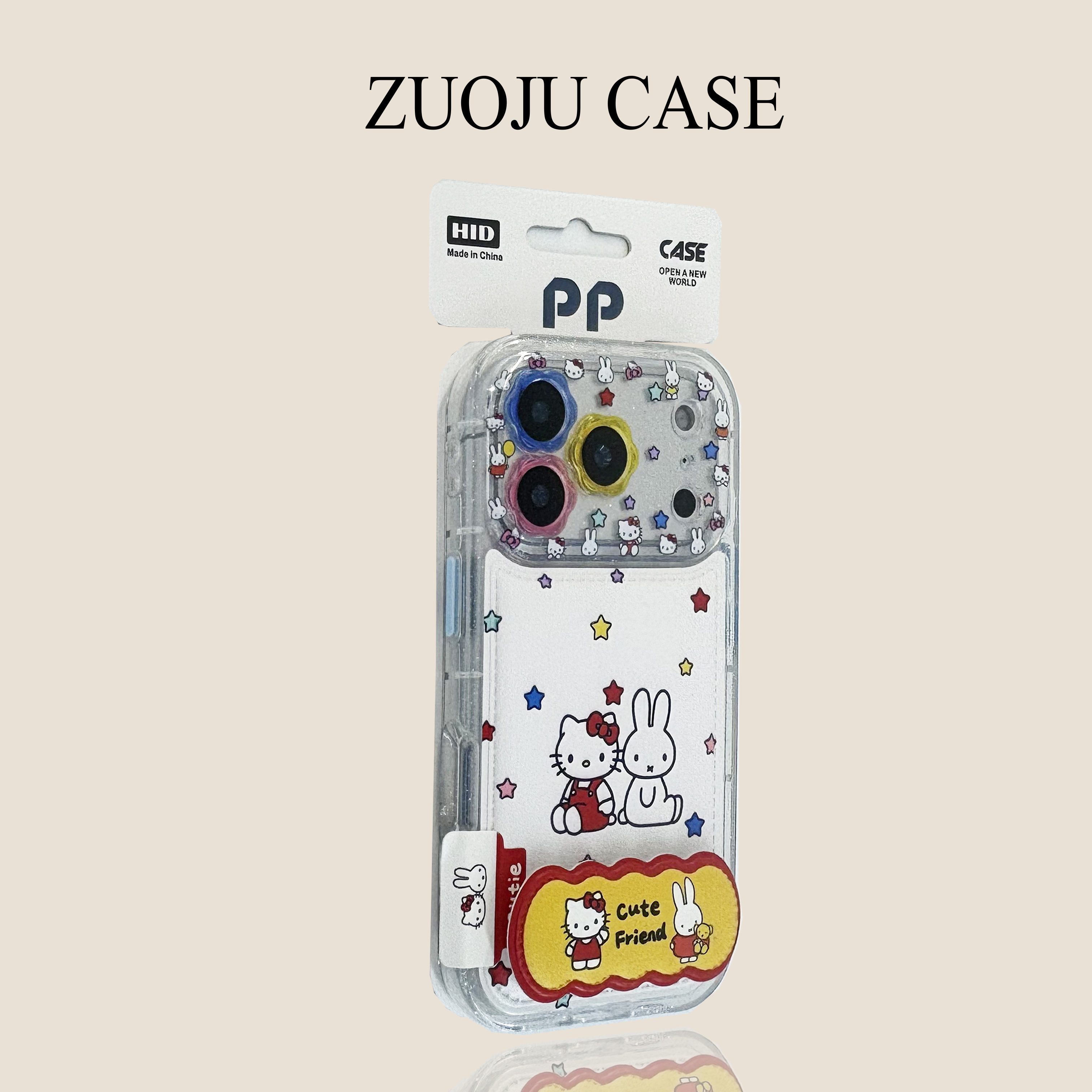 花朵镜头KT猫米菲兔折叠支架适用苹果17手机壳新款iphone17promax全包套苹果16ProMax苹果15pro防摔女款14pro